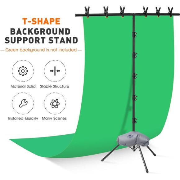 T-Shape Backdrop Stand Kit - 8 x 5.3ft Adjustable Photo Backdrop Stand ,Portable - Picture 5 of 8